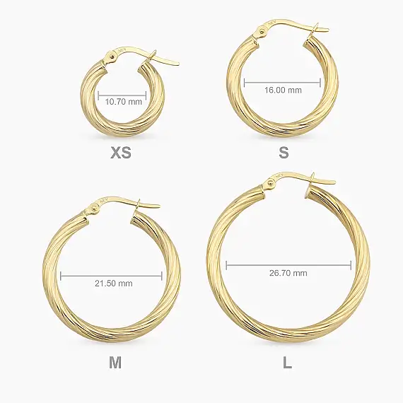 Virelle M Yellow Gold Hoop Earrings - 3