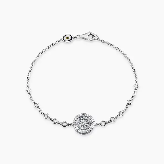 Viva 0.62 CT Diamond and Rose Cut Diamond White Gold Bracelet - 2