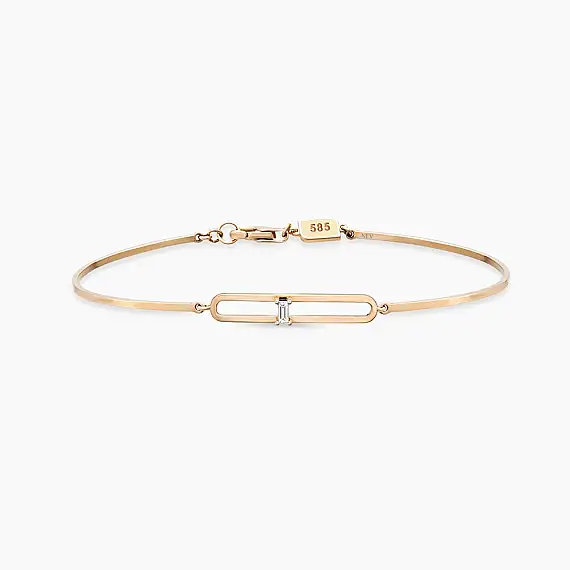 Vivien 0.03 CT Baguette Cut Diamond Bracelet - 1