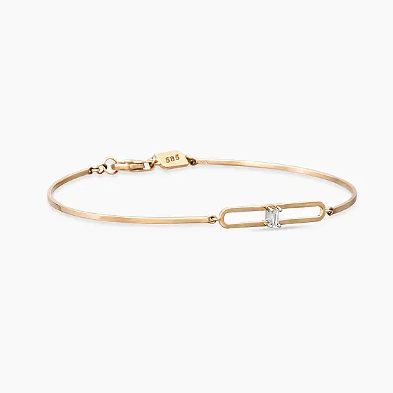 Vivien 0.03 CT Baguette Cut Diamond Bracelet - 4