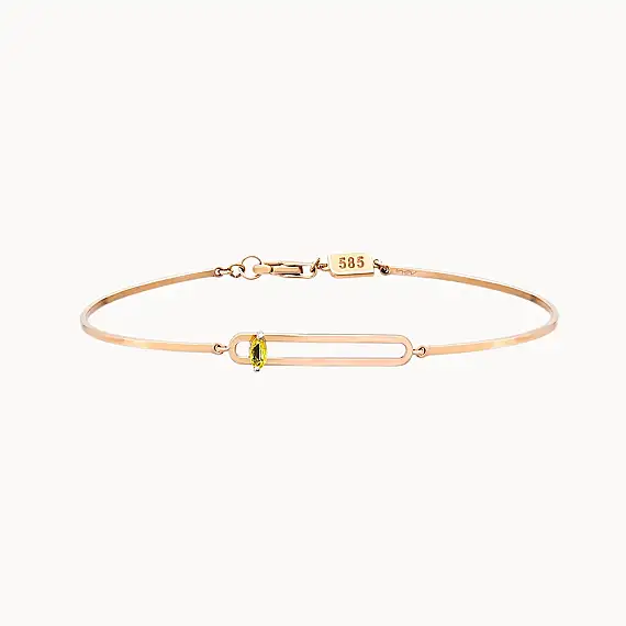 Vivien 0.08 CT Marquise Cut Yellow Sapphire Rose Gold Bracelet - 1