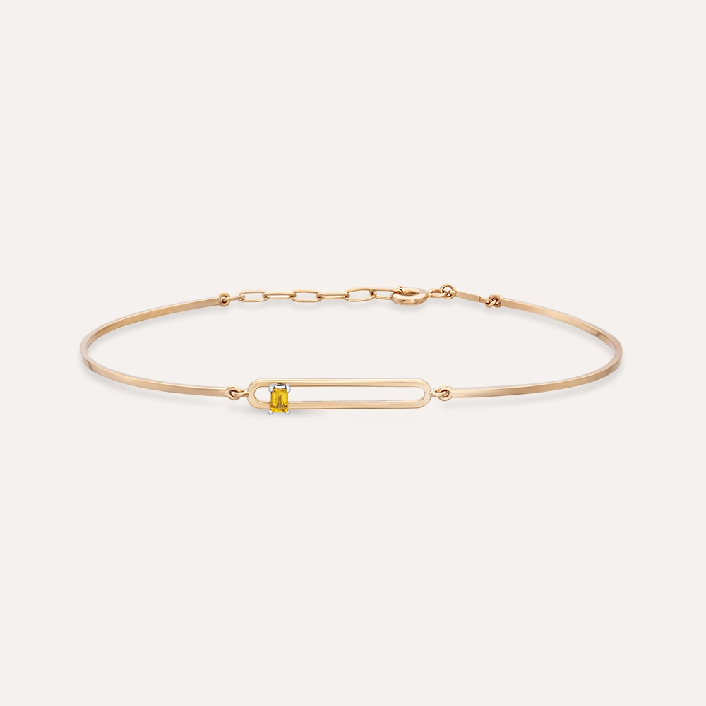 Vivien 0.12 CT Yellow Sapphire Rose Gold Bracelet - Nev Jewellery (1)
