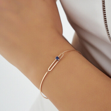 Vivien 0.15 CT Pear Cut Sapphire Rose Gold Bracelet - Nev Jewellery (1)