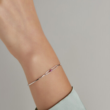 Vivien 0.16 CT Pear Cut Ruby White Gold Bracelet - Nev Jewellery