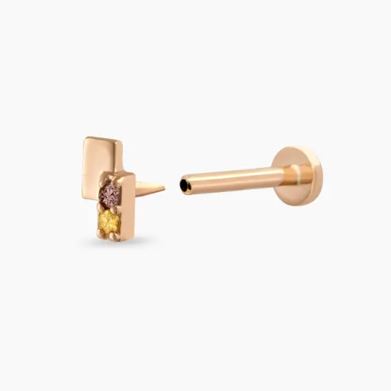 Wall Multicolor Sapphire Rose Gold Piercing - 4
