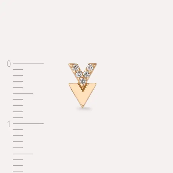 Way Diamond Rose Gold Single Earring - 5