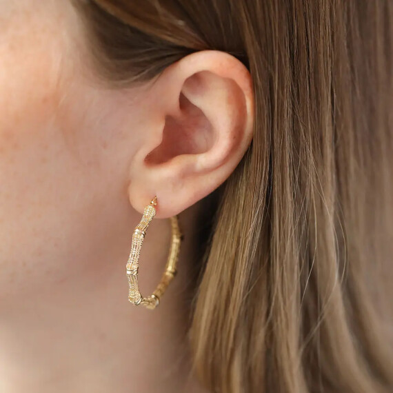 Weav Yellow Gold Hoop Earring - Nev Jewellery