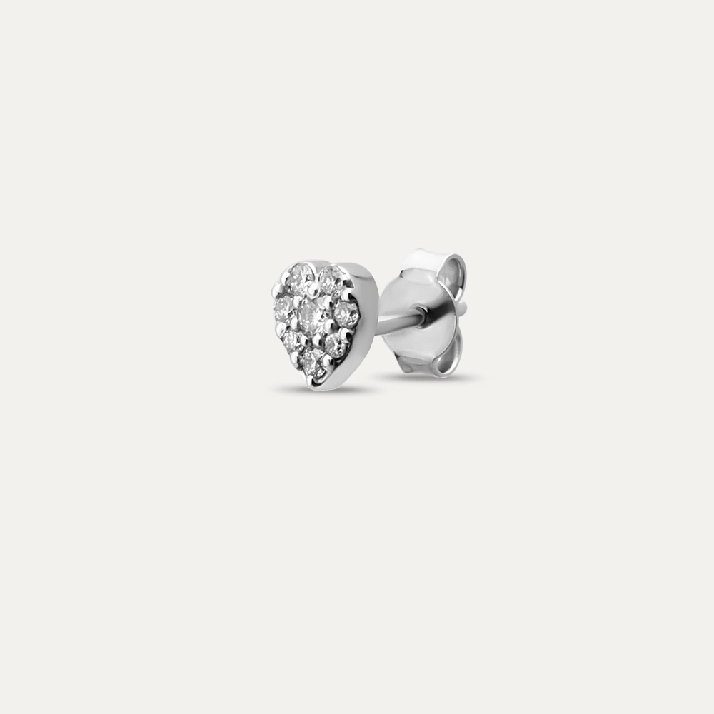 White Hearts 0.06 CT Diamond Mini Single Earring - Nev Jewellery (1)