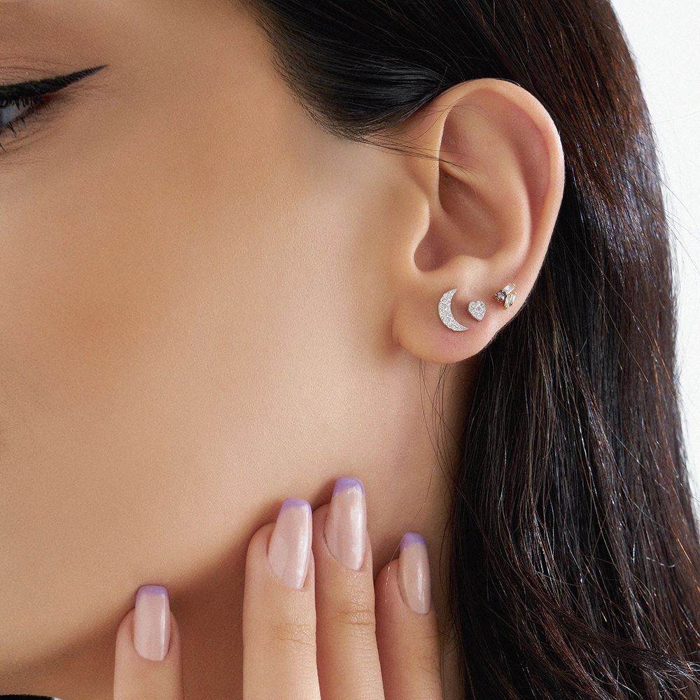 White Moon 0.06 CT Diamond Single Earring - Nev Jewellery (1)