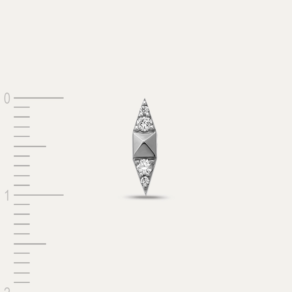 White Spike 0.04 CT Diamond Single Earring - 4