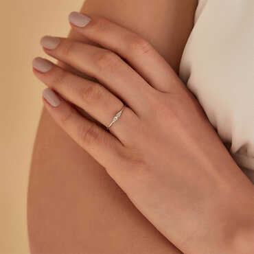 White Spike 0.04 CT Diamond Ring - Nev Jewellery