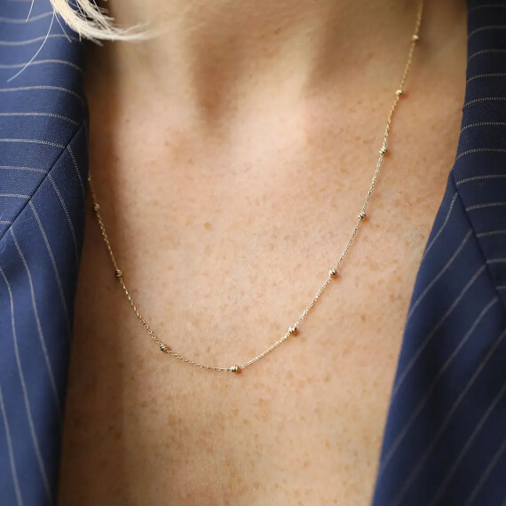 Yellow Gold Chain with Dorica Detail - Nev Jewellery