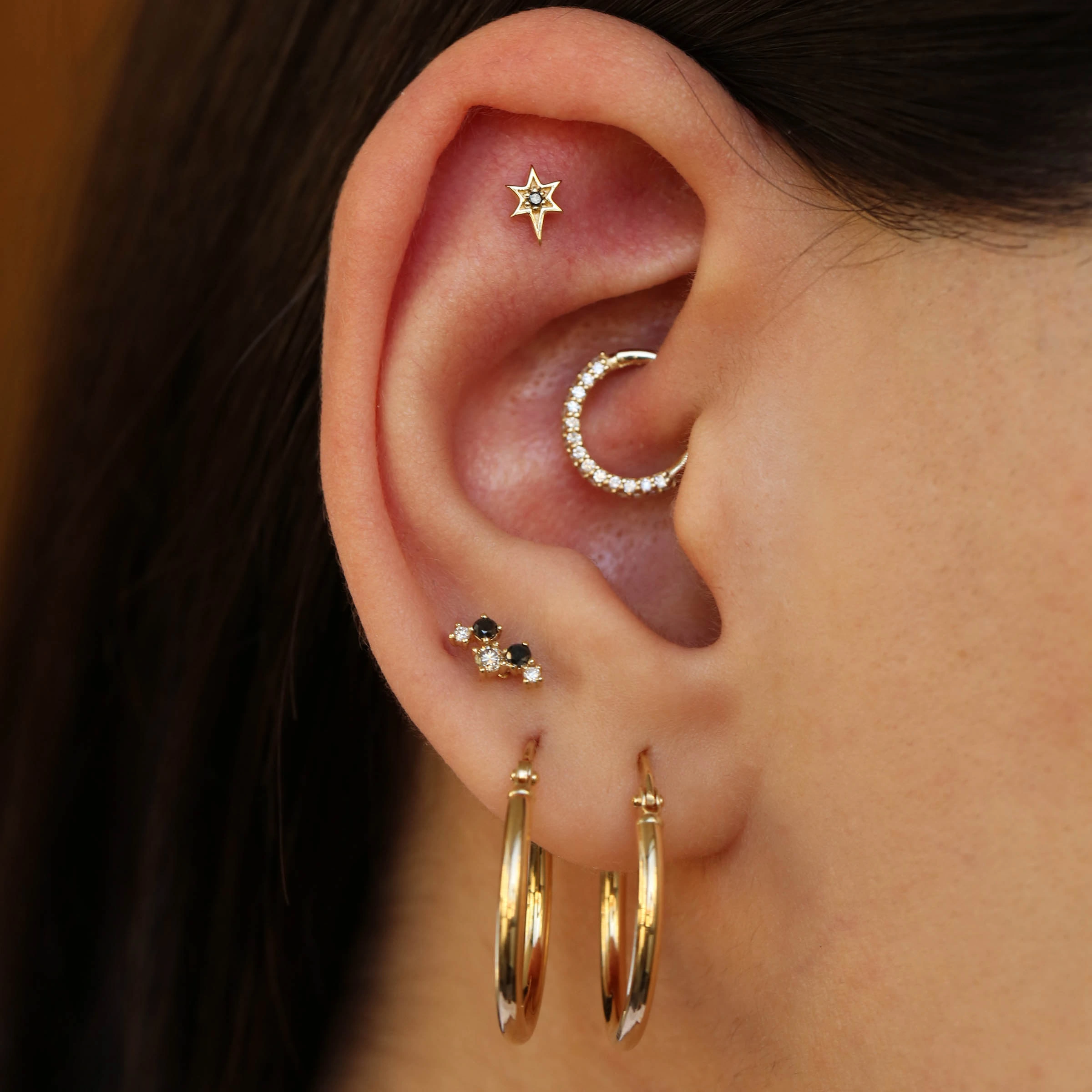 Yellow Gold Hoop Earring - Nev Jewellery (1)