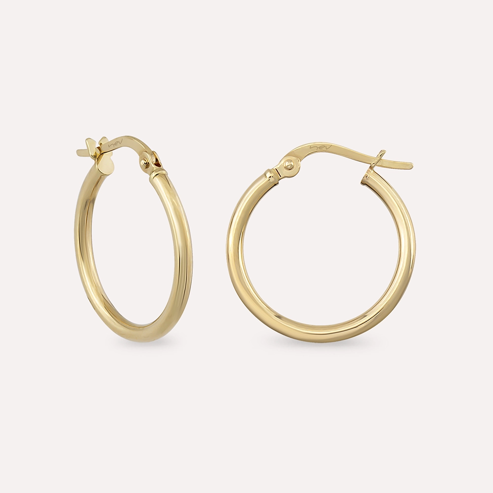 Yellow Gold Hoop Earring - Nev Jewellery (1)