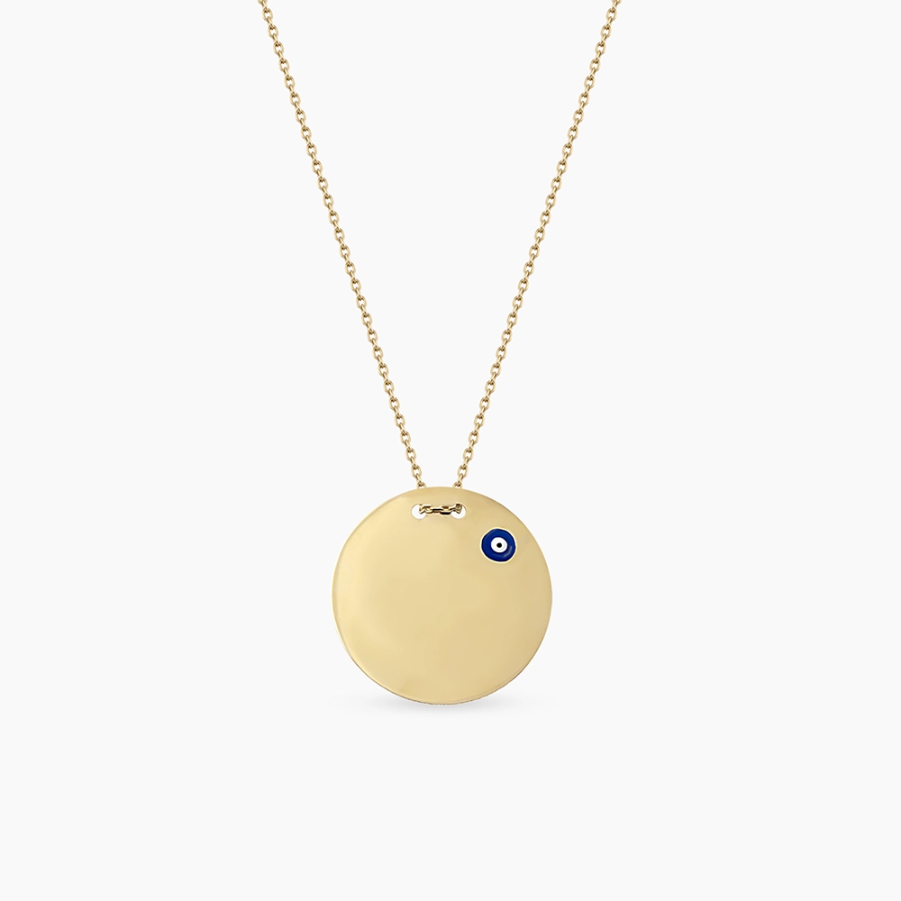 Yellow Gold Necklace with Evil Eye Detail - Nev Jewellery (1)