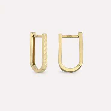 Yellow Gold Rubbing Earring - Nev Jewellery (1)