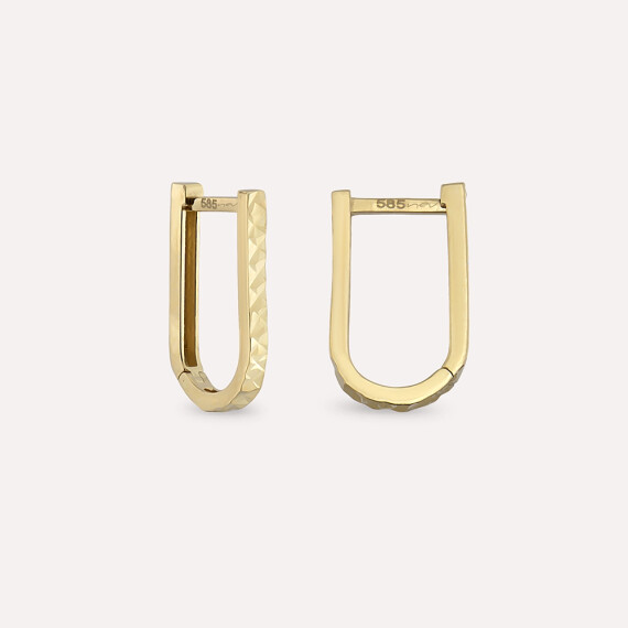 Yellow Gold Rubbing Earring - Nev Jewellery