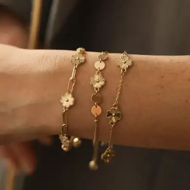 Yellow Gold Trefoil Bracelet - Nev Jewellery (1)