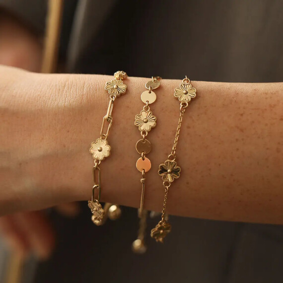 Yellow Gold Trefoil Bracelet - Nev Jewellery