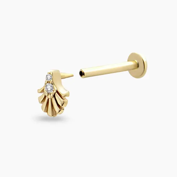 Zelda Diamond Yellow Gold Piercing - 4