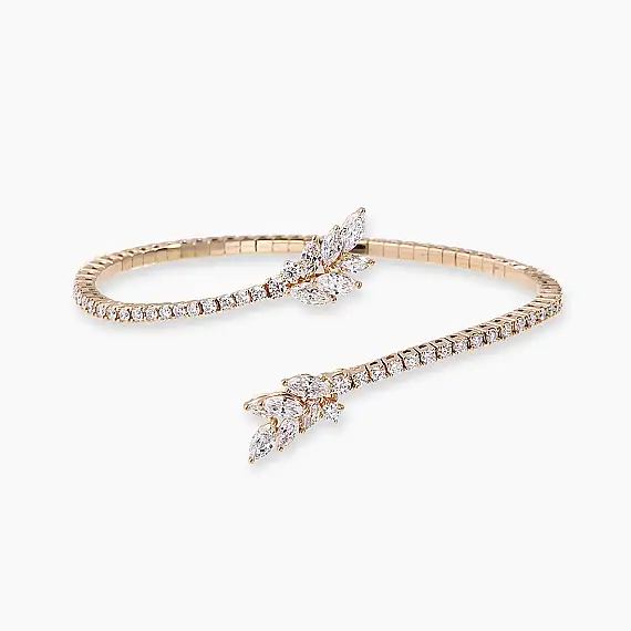 Zoe 2.64 CT Marquise Cut Diamond Rose Gold Bracelet - 2