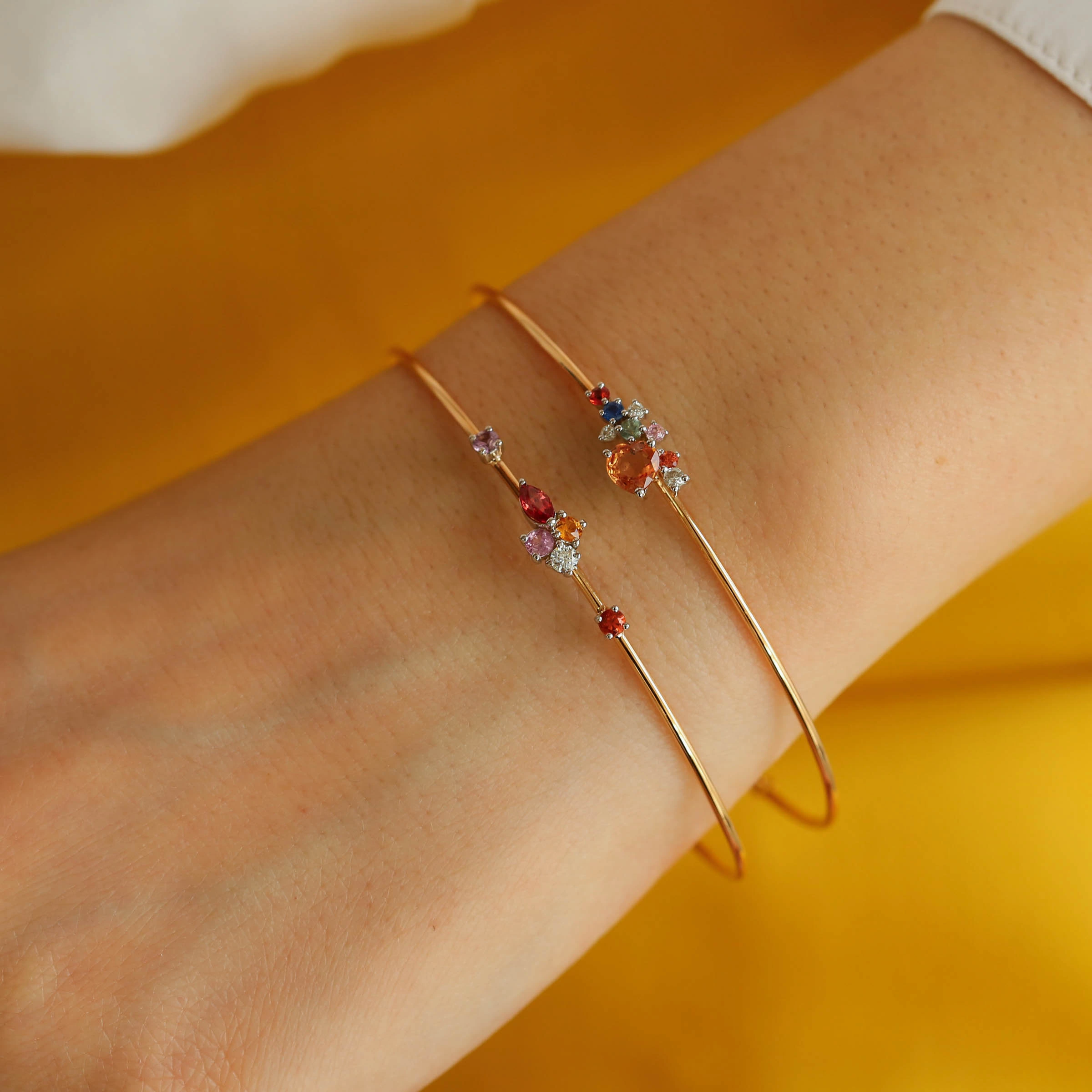 Zoya 0.76 CT Brown Diamond and Multicolor Sapphire Bracelet - Nev Jewellery (1)