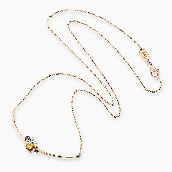 Zoya 0.76 CT Brown Diamond and Multicolor Sapphire Pendant - 3