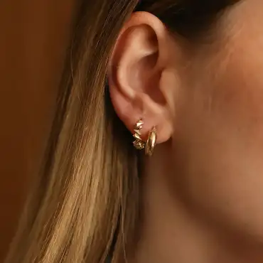 Epic Sarı Altın Halka Küpe - Nev Jewellery (1)