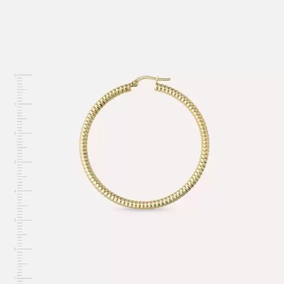 Esma Yellow Gold Hoop Earring - 4