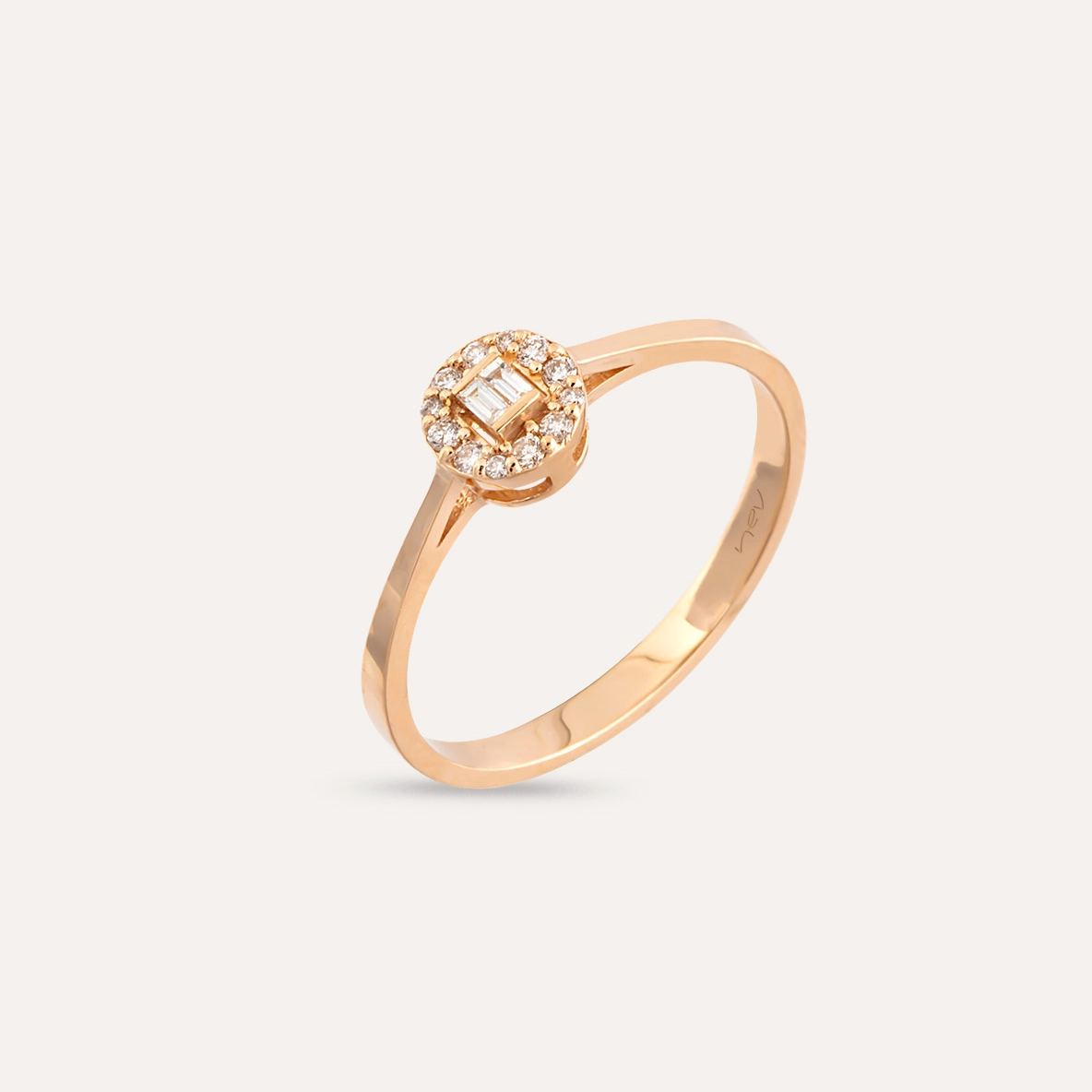 Esta 0.11 CT Baguette Cut Diamond Rose Gold Ring - 1