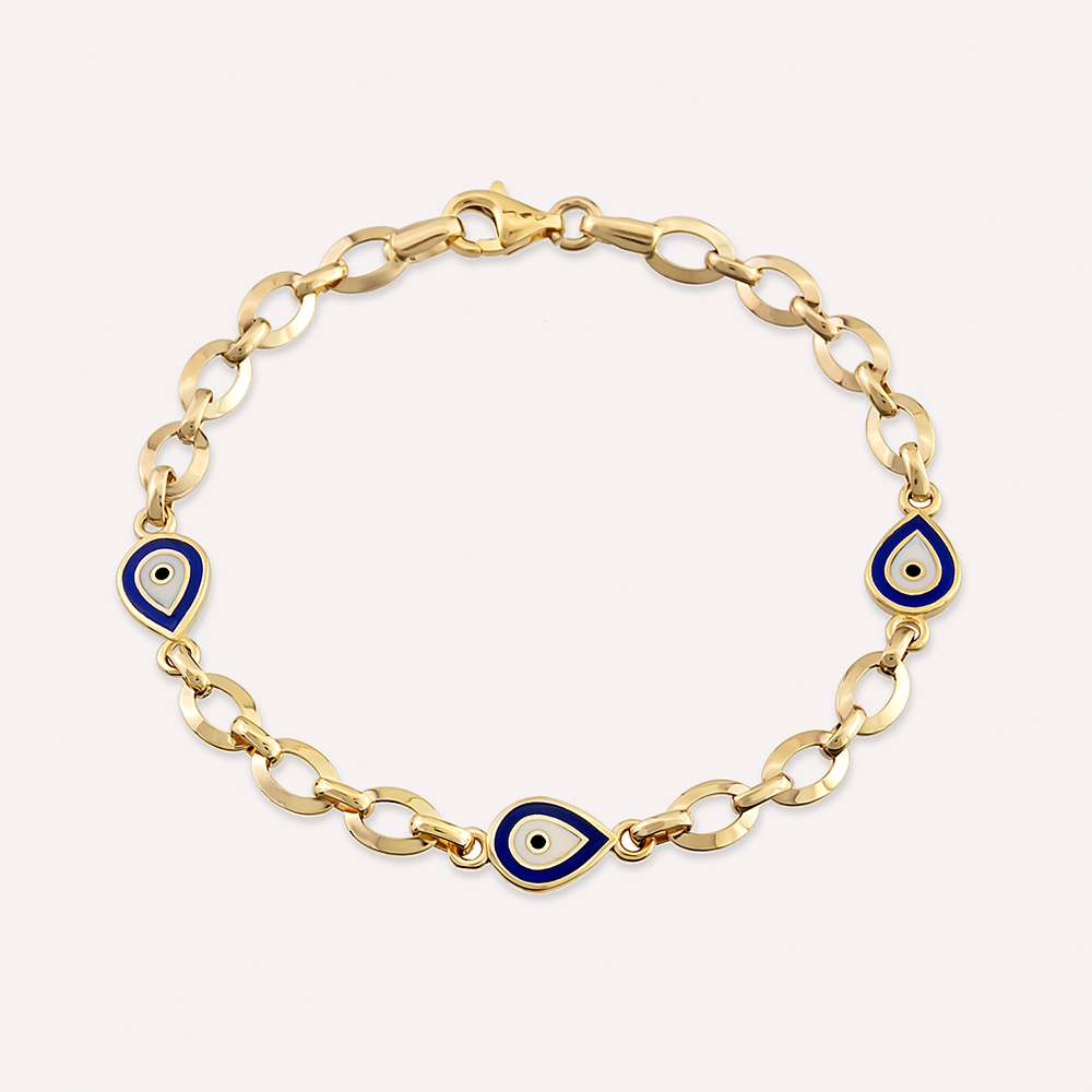 Evil Eye Yellow Gold Bracelet - 1