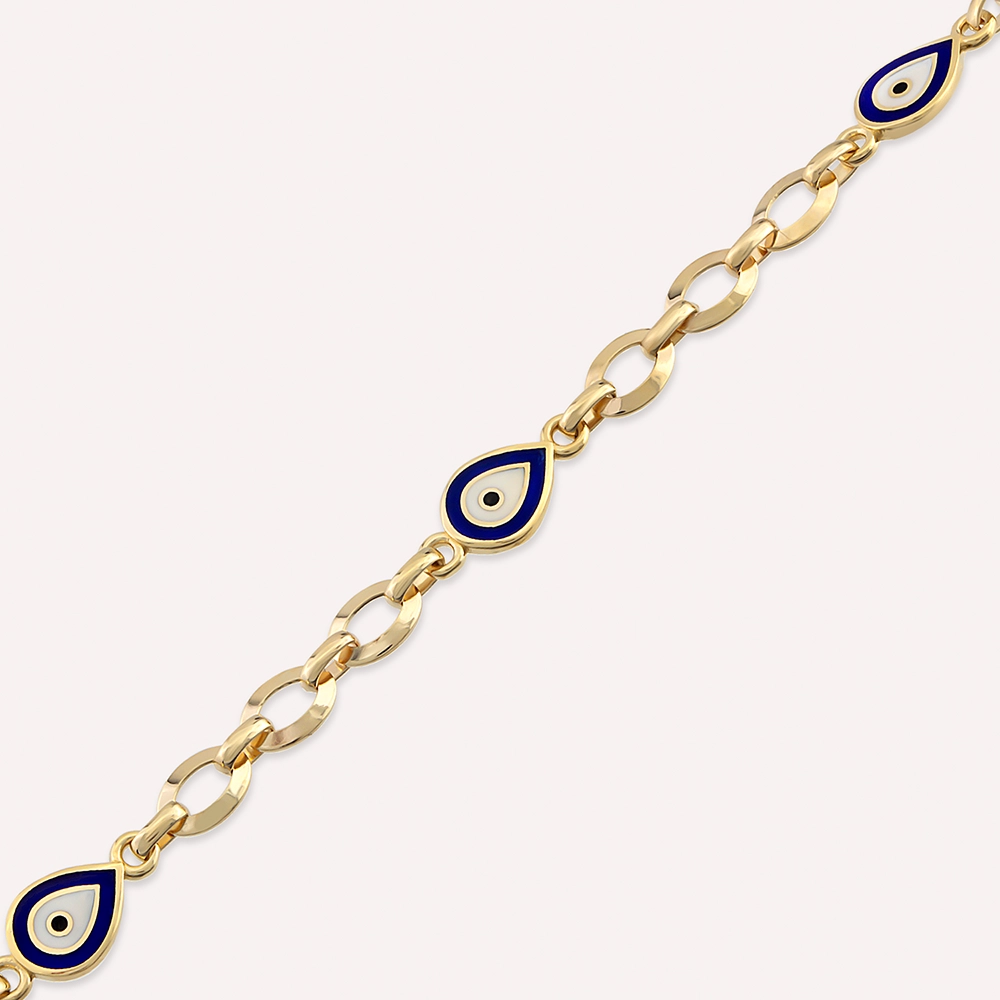 Evil Eye Yellow Gold Bracelet - 2