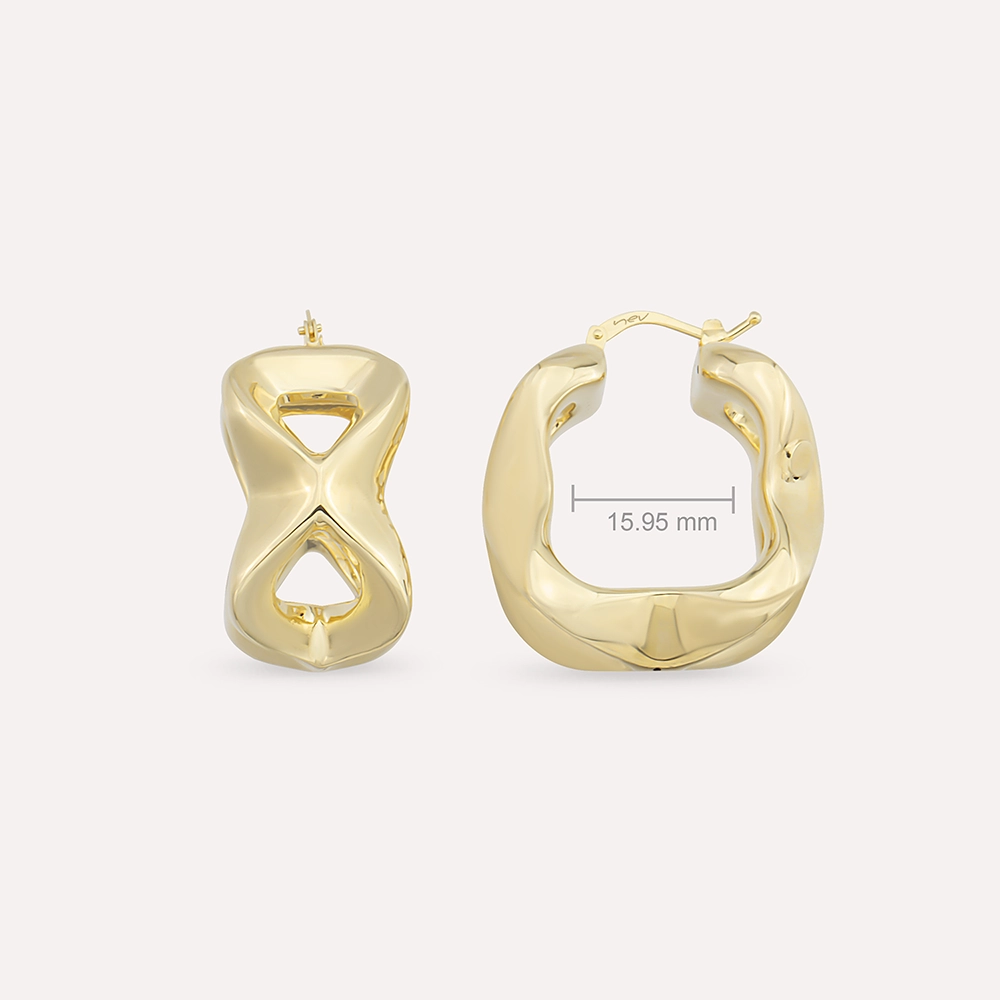 Evolve Yellow Gold Italian Hoop Earring - 3