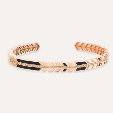 Feather 0.37 CT Brown Diamond and Black Enamel Bracelet - Nev Jewellery