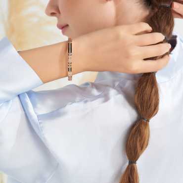 Feather Brown Pırlanta Taşlı ve Siyah Mineli Bilezik - Nev Jewellery (1)