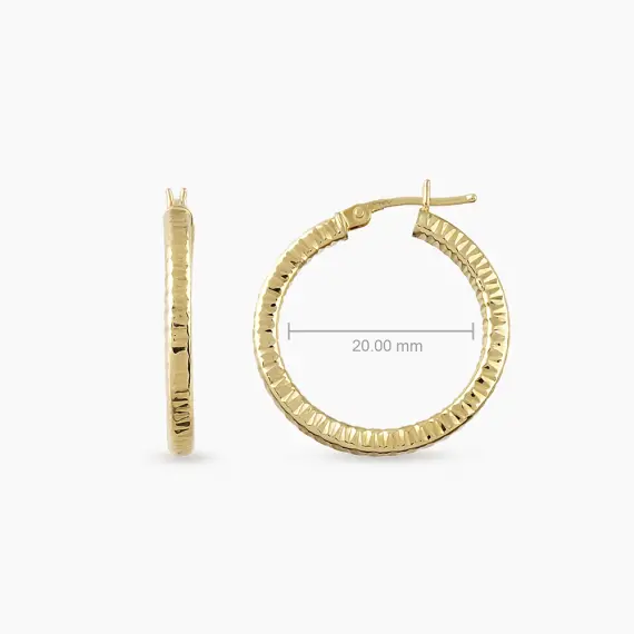 Ferra Yellow Gold Italian Earring - 3