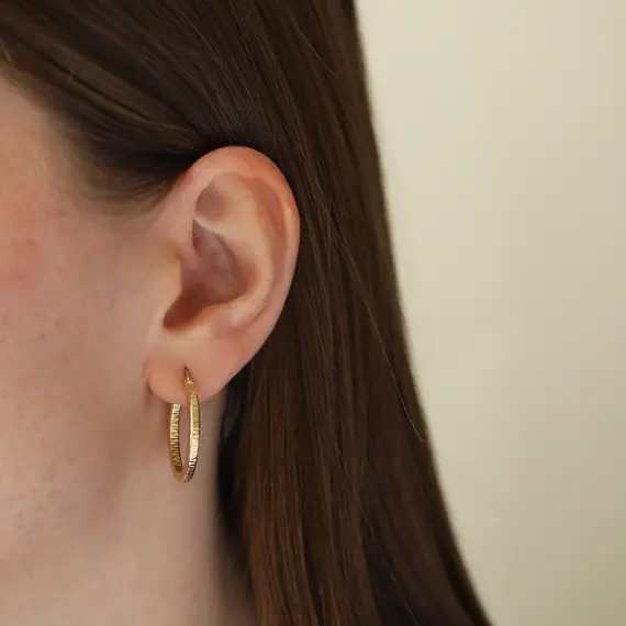 Ferra Yellow Gold Italian Earring - 2