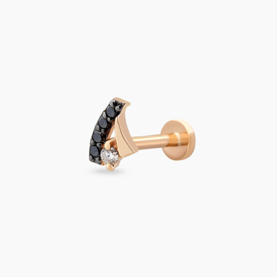 Fey Black Diamond Rose Gold Piercing - Nev Jewellery