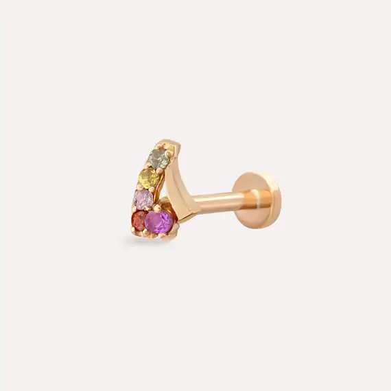 Fey Multicolor Sapphire Rose Gold Piercing - 1