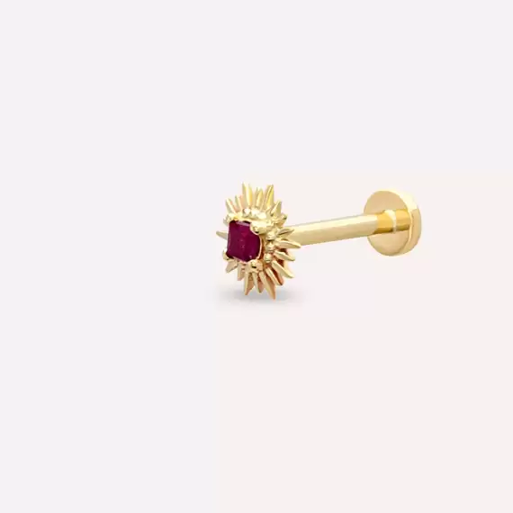 Feya Ruby Yellow Gold Piercing - 1