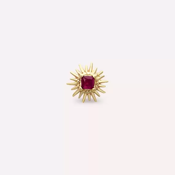 Feya Ruby Yellow Gold Piercing - 5