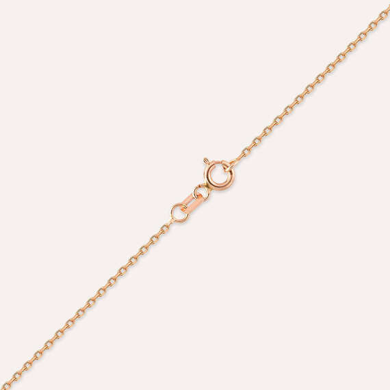 Fiona 0.81 CT Orange Sapphire and Diamond Rose Gold Necklace - 3