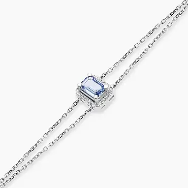 Fiona Blue Safir ve Pırlanta Taşlı Beyaz Altın Bileklik - Nev Jewellery (1)