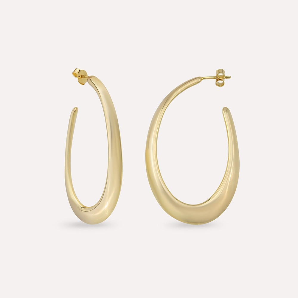 Fiora Yellow Gold Italian Hoop Earring - 2