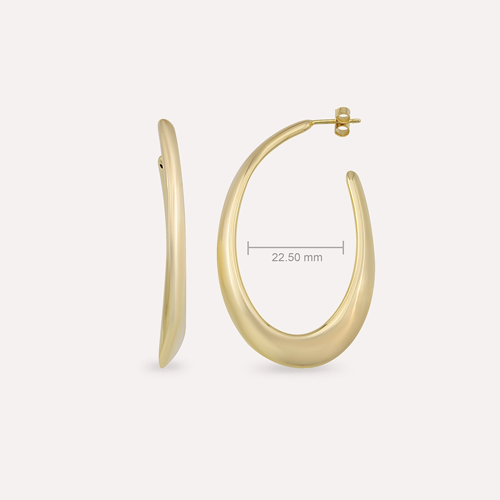 Fiora Yellow Gold Italian Hoop Earring - 3