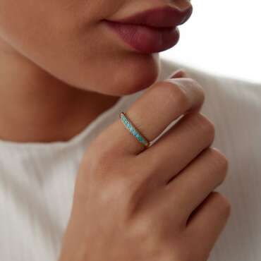 Firuze Sıra Taşlı Yüzük - NEV JEWELLERY (1)
