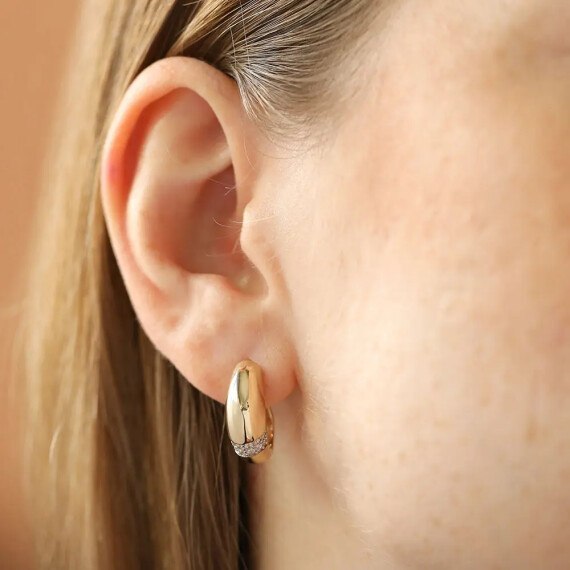 Flanch Yellow Gold Earring - Nev Jewellery
