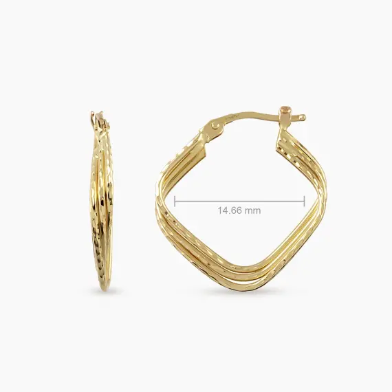 Flara Yellow Gold Italian Earring - 3