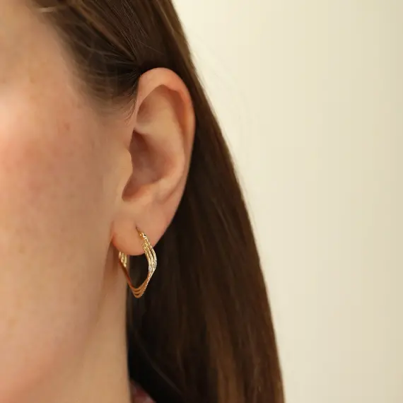 Flara Yellow Gold Italian Earring - 2