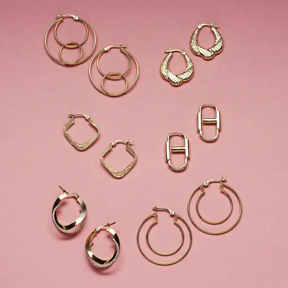 Flara Yellow Gold Italian Earring - 4